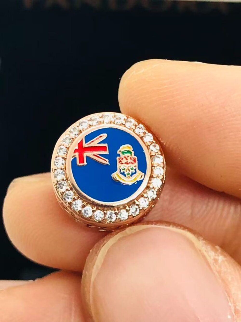 ✨🔥Pandora Cayman Islands Flag Exclusive Button Charm rose gold